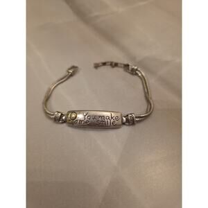 Brighton Silver Plated Charm Bracelet You Make Me Smile